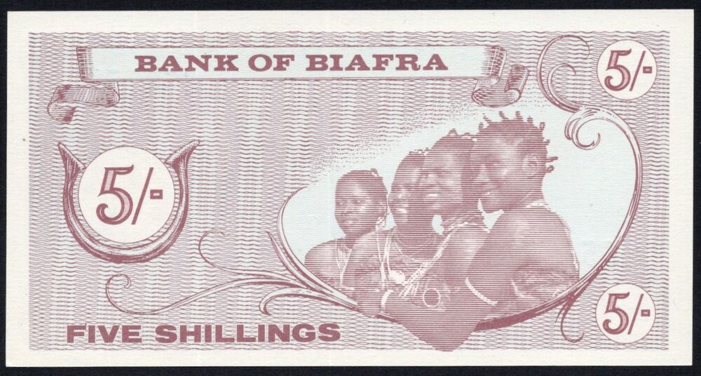 Biafra - 5 Shillings 1967 - Pick # 1a - UNC