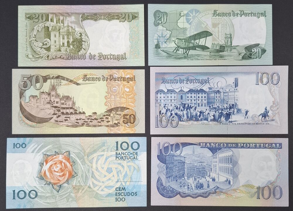 Portugal - Group of 6 notes 1964-1987 - UNC