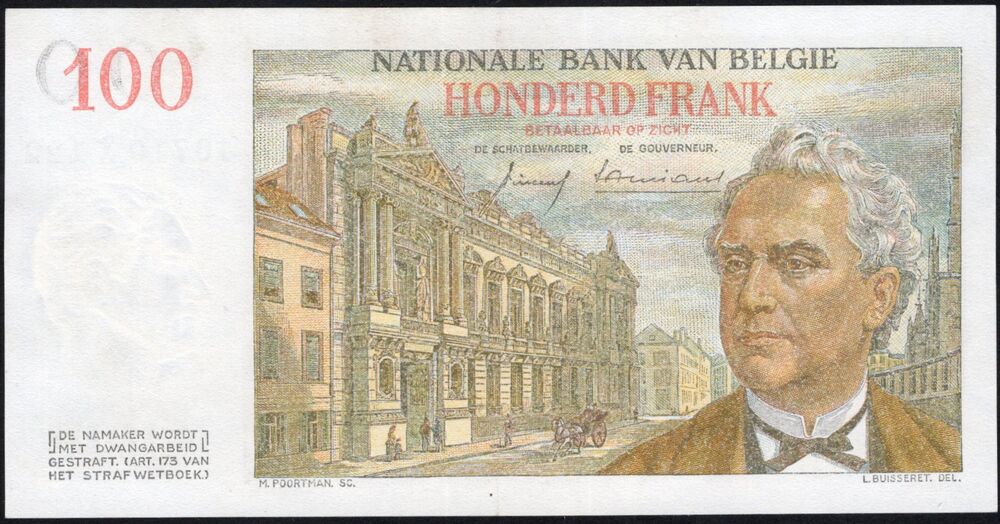 Belgium - 100 Francs 1958 - Pick # 129 - aXF