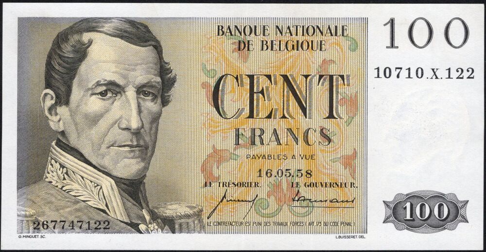 Belgium - 100 Francs 1958 - Pick # 129 - aXF