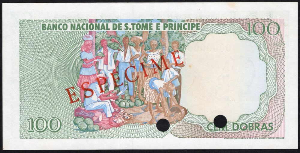 Saint Thomas - 100 Dobras 1977 - Pick # 53s - Specimen - AU