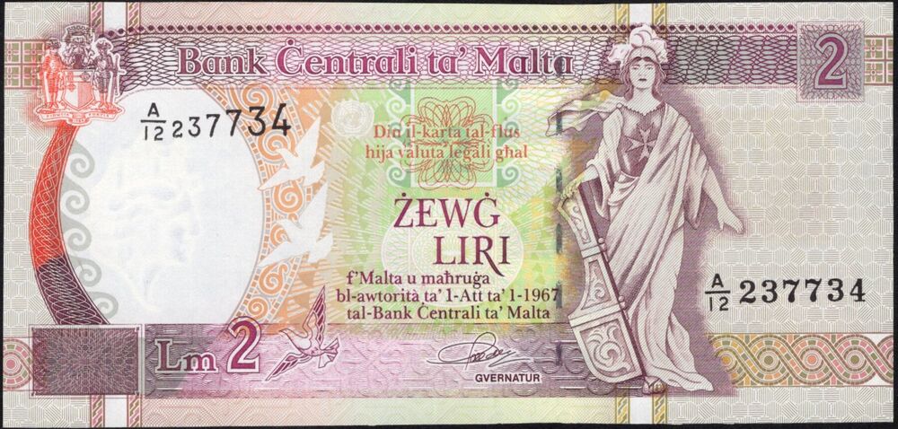 Malta - 2 Liri 1967 - Pick # 45a - UNC