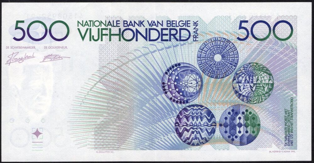 Belgium - 500 Francs 1982 - Pick # 143 - XF/AU