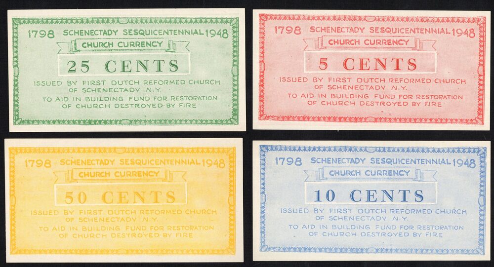 USA, Dutch Reformed Church - 5, 10, 25 and 50 Cents 1948 - UNC