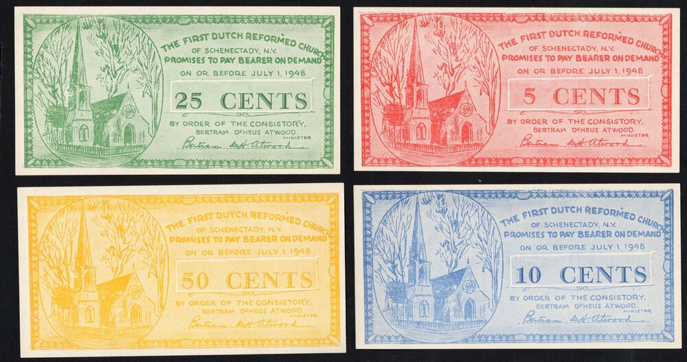 USA, Dutch Reformed Church - 5, 10, 25 and 50 Cents 1948 - UNC