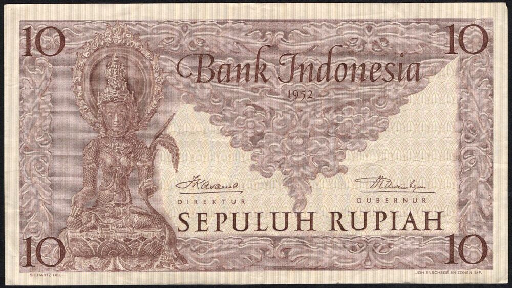 Indonesia - 10 Rupiah 1952 - Pick # 43a - VF