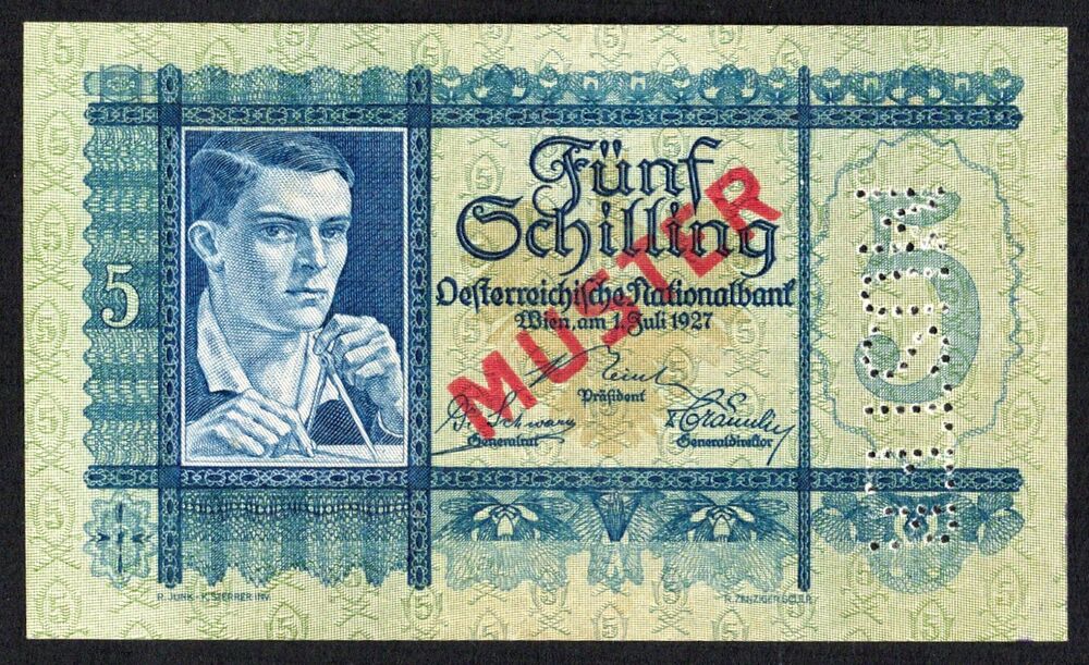 Austria - 5 Schilling 1927 - Pick # 93s - AU