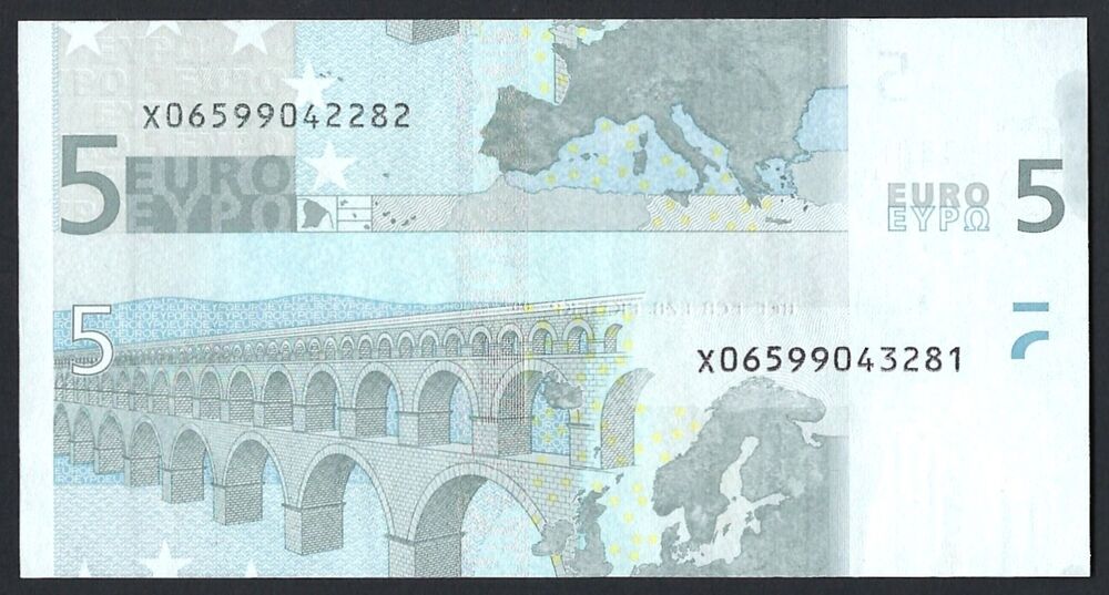 European Union - 5 Euro 2002 - Pick # 1x - Wrong cut - AU