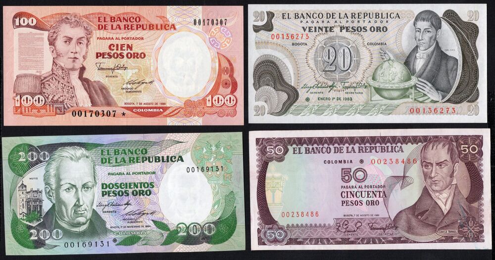 Colombia - Group of 4 Replacements - AU and UNC