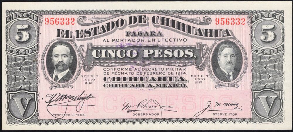 Mexico - 5 Pesos 1915 - Pick # S532 - UNC-