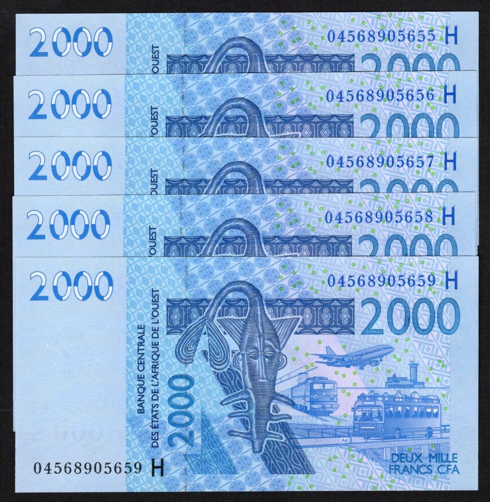 Niger - 5 x 2000 Francs 2004 - Pick # 616Hb - Consecutive - UNC