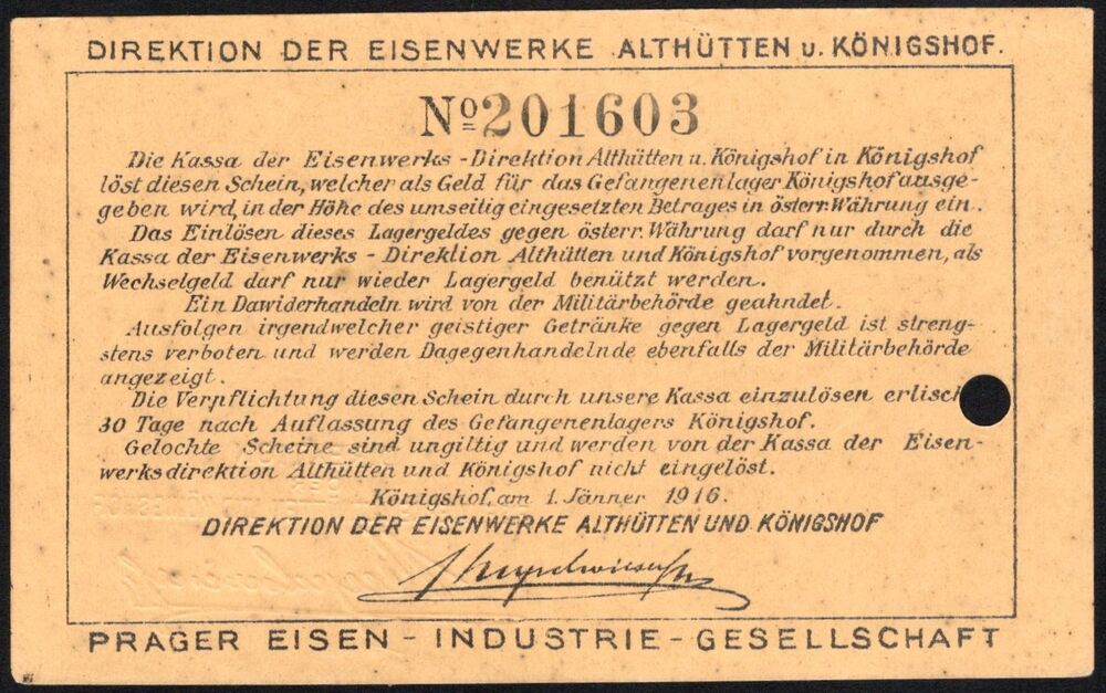 Austria, POW Camp Money - 2 Heller 1916 - AU