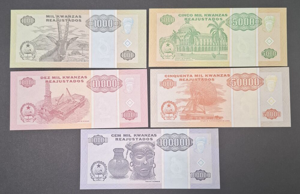 Angola - 5 notes, Series of 1995 - AU/UNC