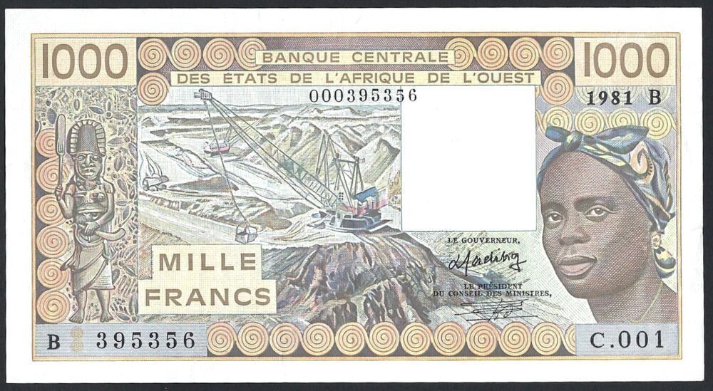 Benin - 1000 Francs 1981 - Pick # 207Bbx - VF+/XF