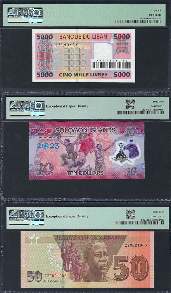 Replacements - Group of 3 PMG graded notes