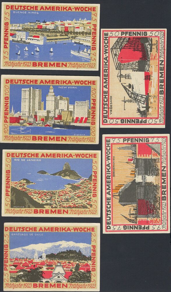 Germany, Bremen - Deutsche Amerika-Woche, 6 pieces - AU/UNC