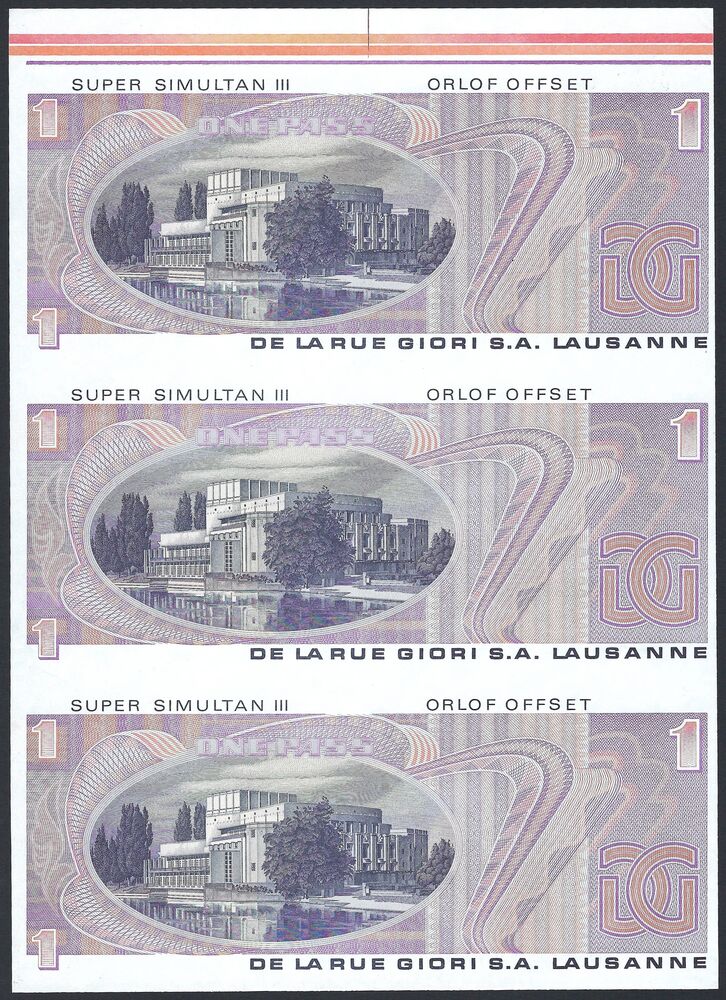 De La Rue Giori - Sheet of 3 Test Notes - AU