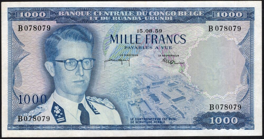 Belgian Congo - 1000 Francs 1959 - Pick # 35 - VF