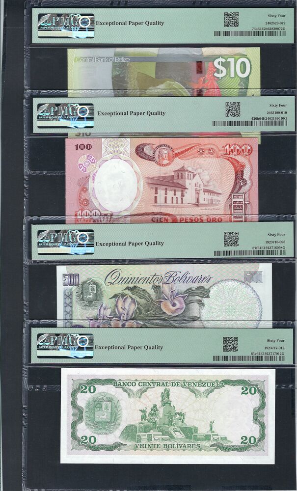 Group of 4 PMG graded notes, America