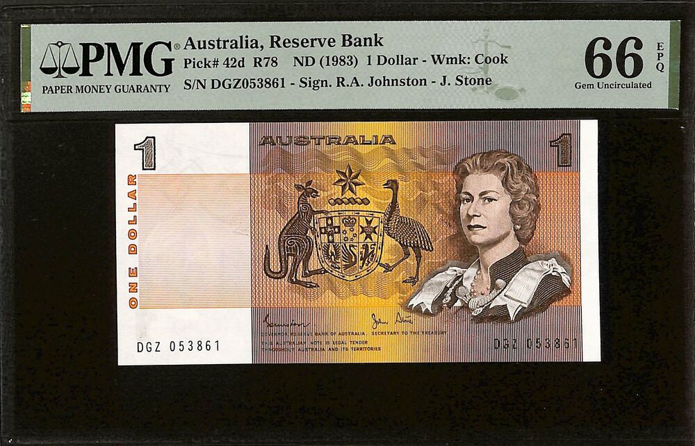 Australia - 1 Dollar ND (1983) - Pick # 42d - PMG 66 EPQ