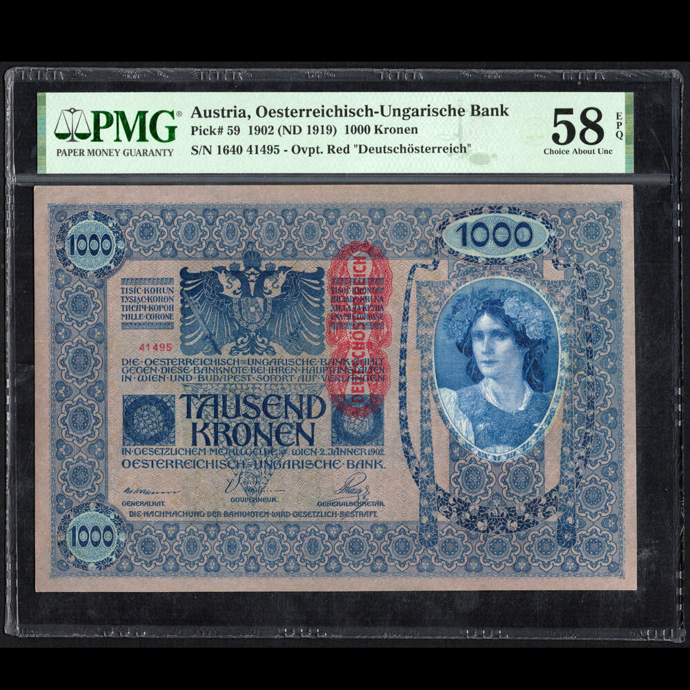 Austria - 1000 Kronen 1902 - Pick # 59 - PMG 58 EPQ