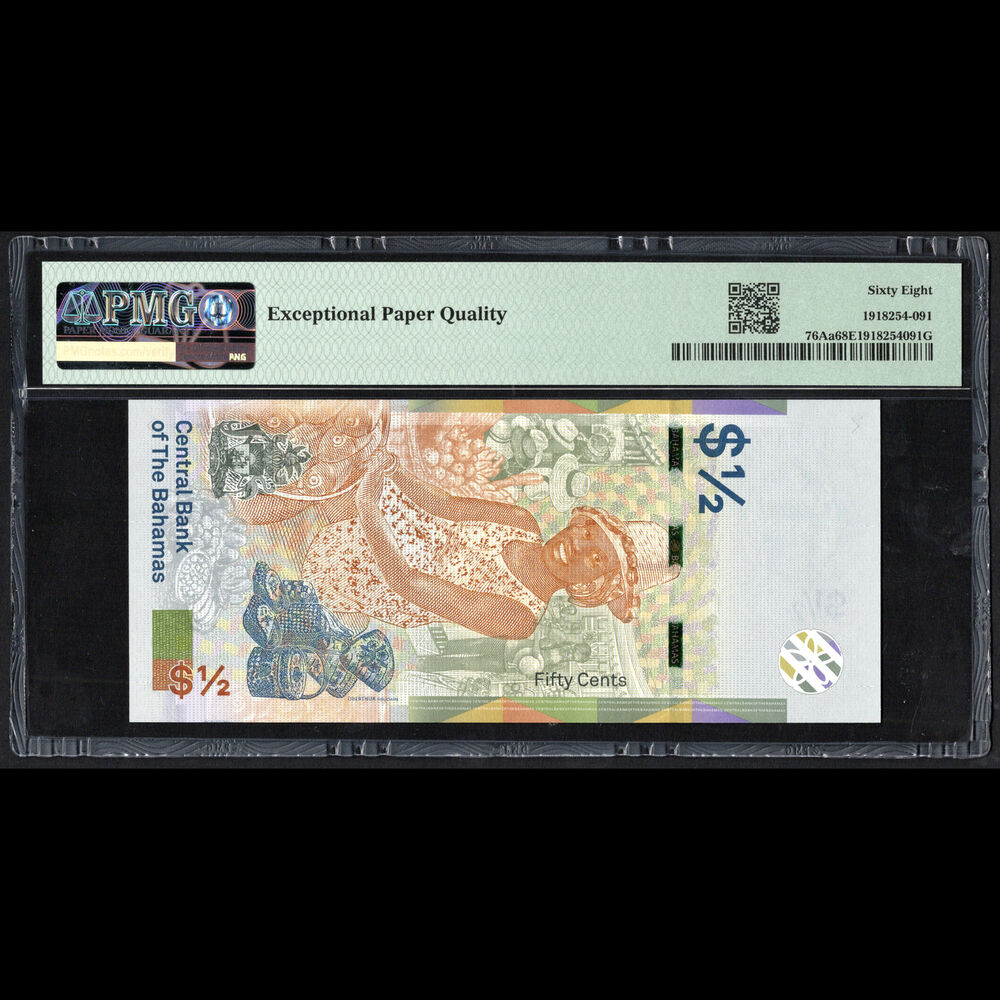 Bahamas - 1/2 Dollar 2019 - Pick # 76Aa - PMG 68 EPQ