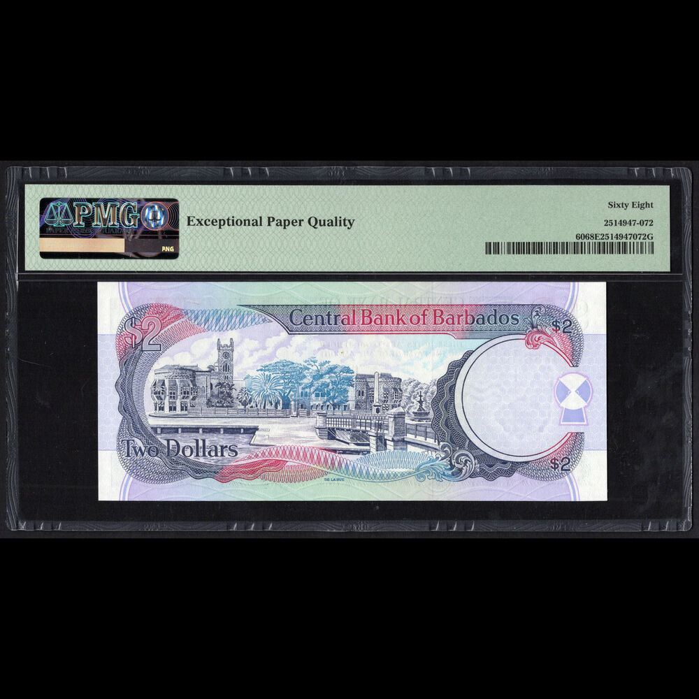 Barbados - 2 Dollars 2000 - Pick # 60 - PMG 68 EPQ