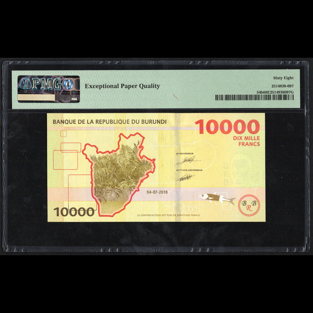 Burundi - 10.000 Francs 2018 - Pick # 54b - PMG 68 EPQ