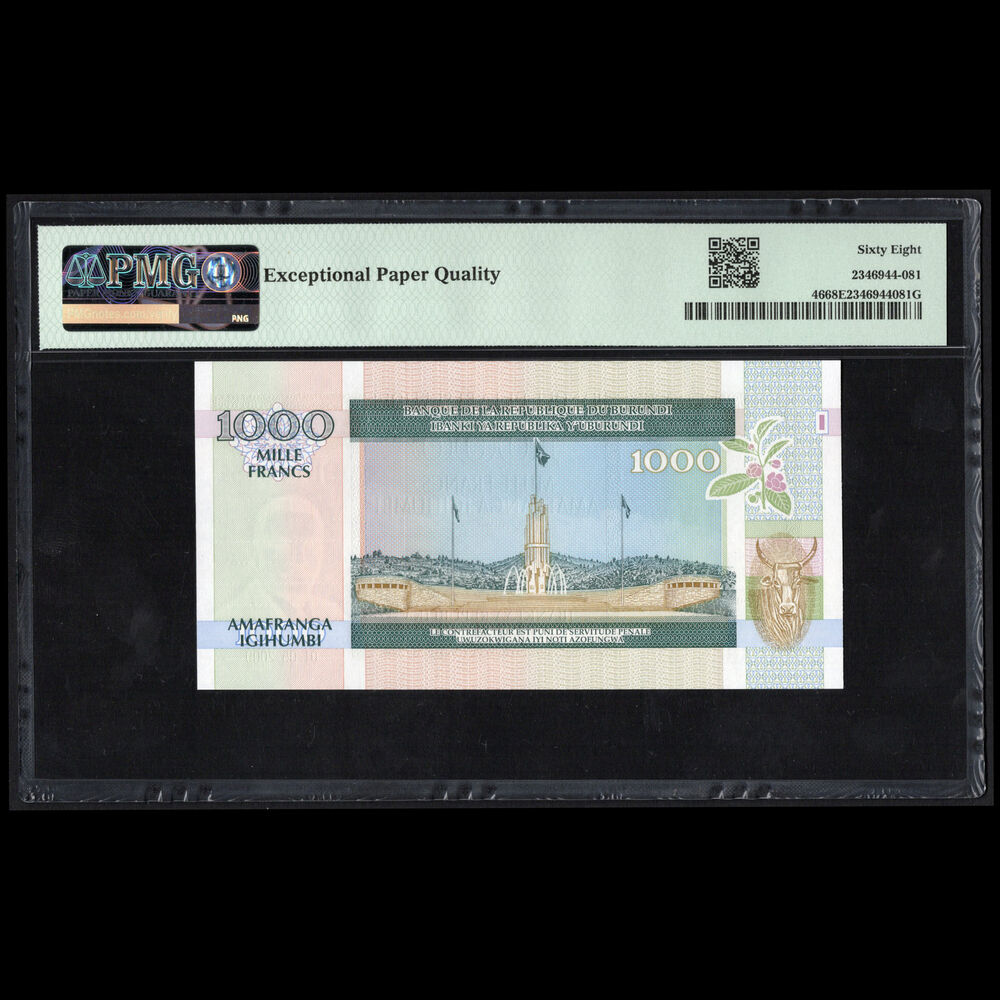 Burundi - 1000 Francs 2009 - Pick # 46 - PMG 68 EPQ