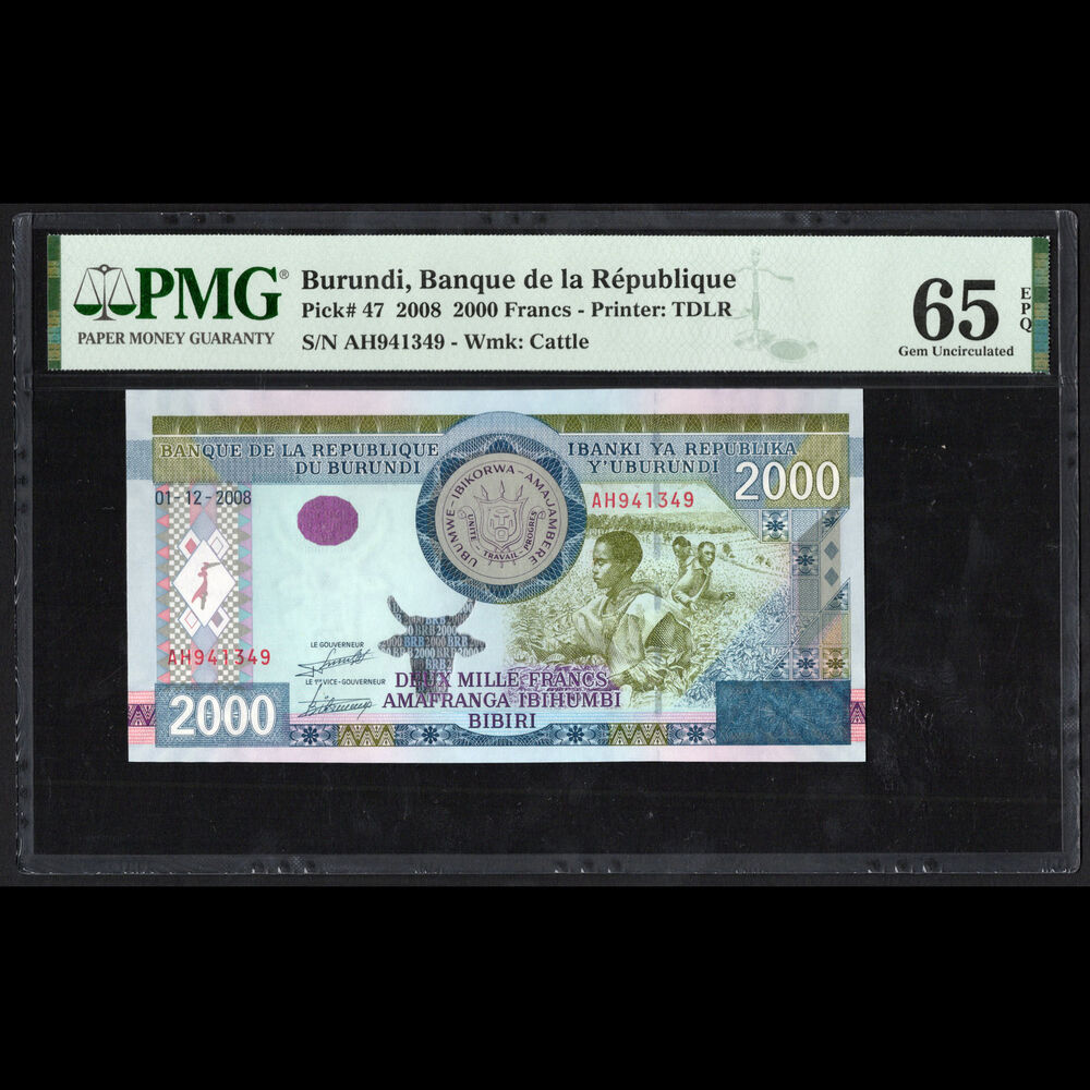 Burundi - 2000 Francs 2008 - Pick # 47 - PMG 65 EPQ