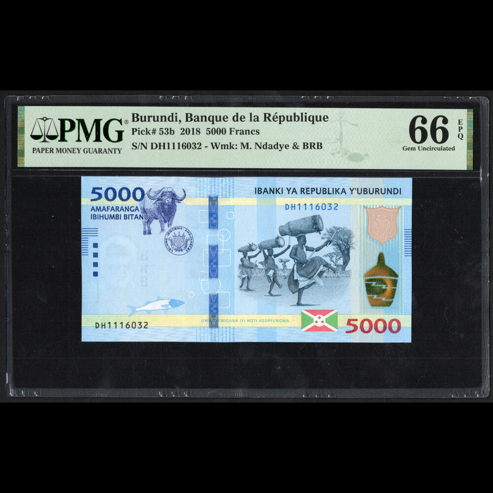 Burundi - 5000 Francs 2018 - Pick # 53b - PMG 65 EPQ