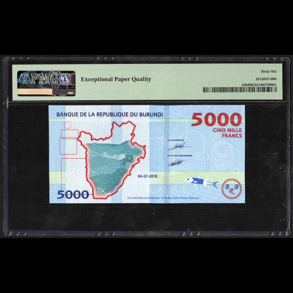 Burundi - 5000 Francs 2018 - Pick # 53b - PMG 65 EPQ