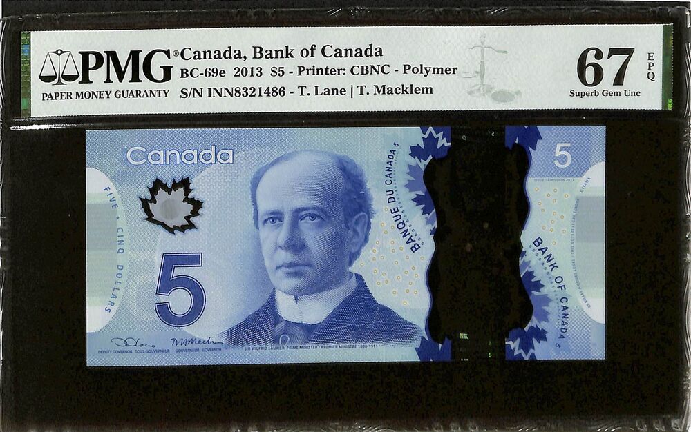 Canada - 5 Dollars 2013 - Pick # BC-69e - PMG 67 EPQ