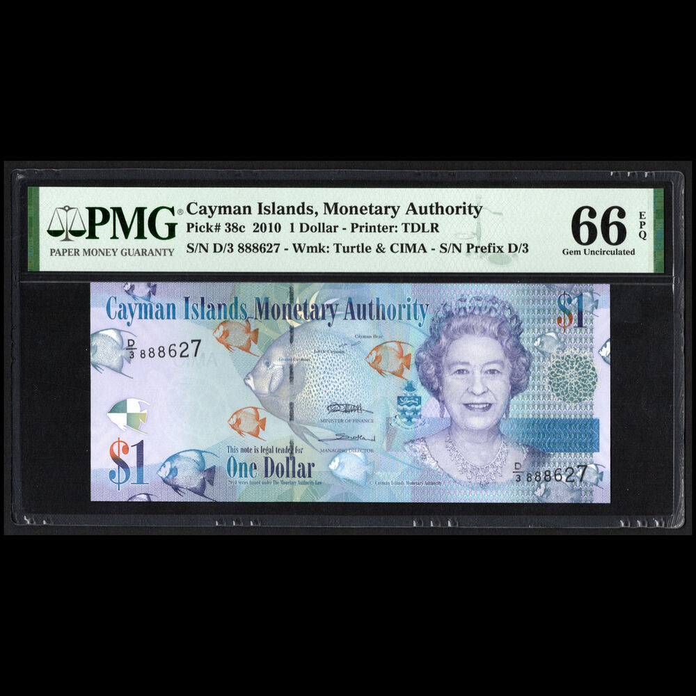 Cayman Islands - 1 Dollar 2010 - Pick # 38c - PMG 66 EPQ