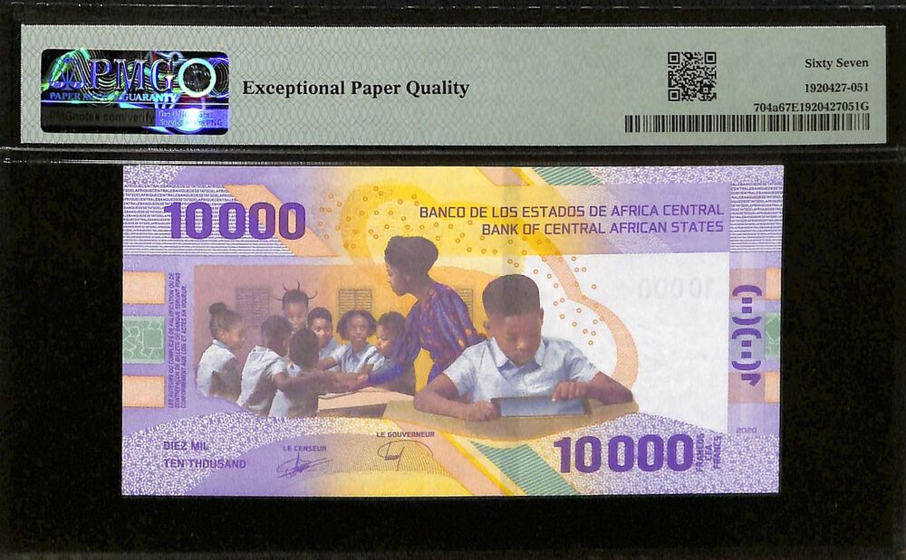 Central African States - CEMAC - 10.000 Francs 2020 (ND 2022) - Pick # 704a - PMG 67 EPQ