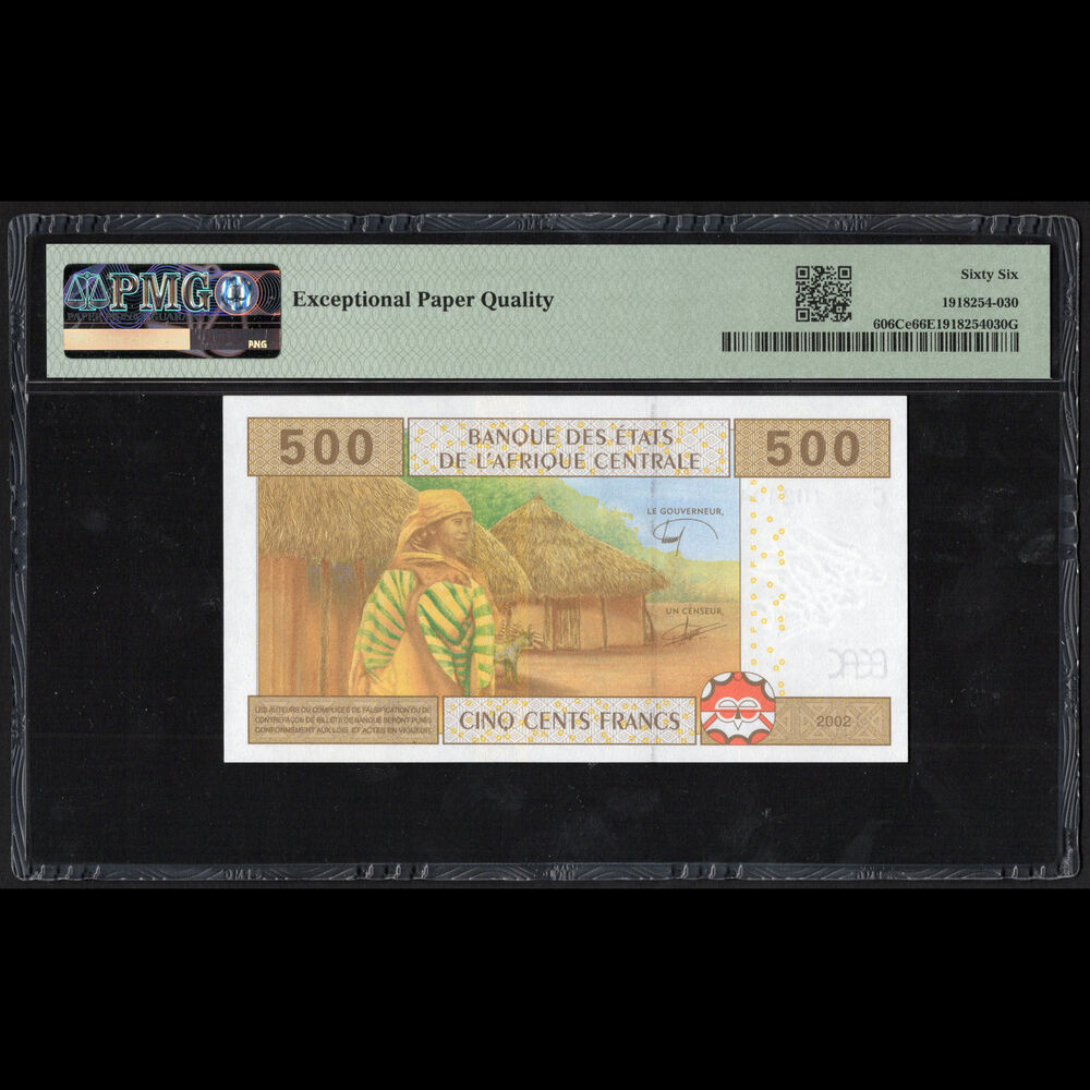 Central African States - Chad - 500 Francs 2002 - Pick # 606Ce - PMG 66 EPQ