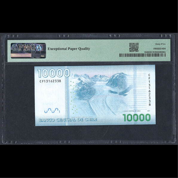 Chile - 10.000 Pesos 2021 - Pick # 164j - PMG 65 EPQ