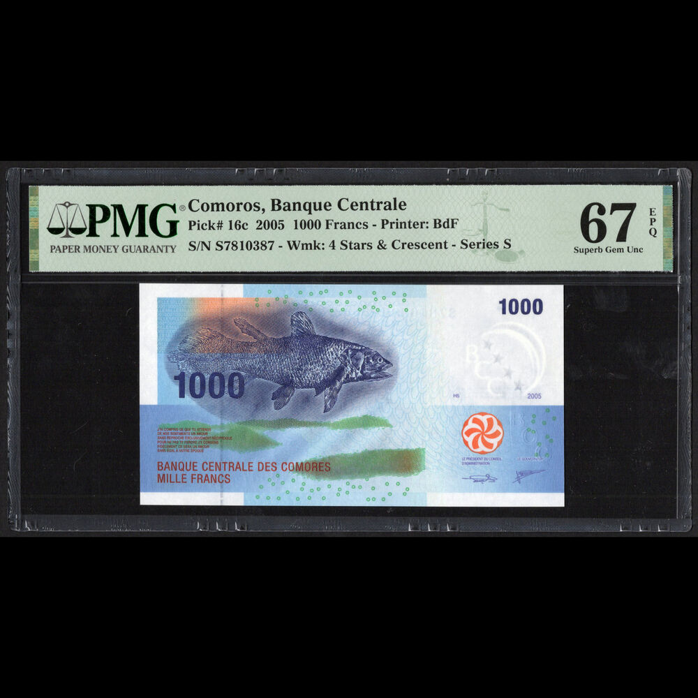 Comoros - 1.000 Francs 2005 - Pick # 16c - PMG 67 EPQ