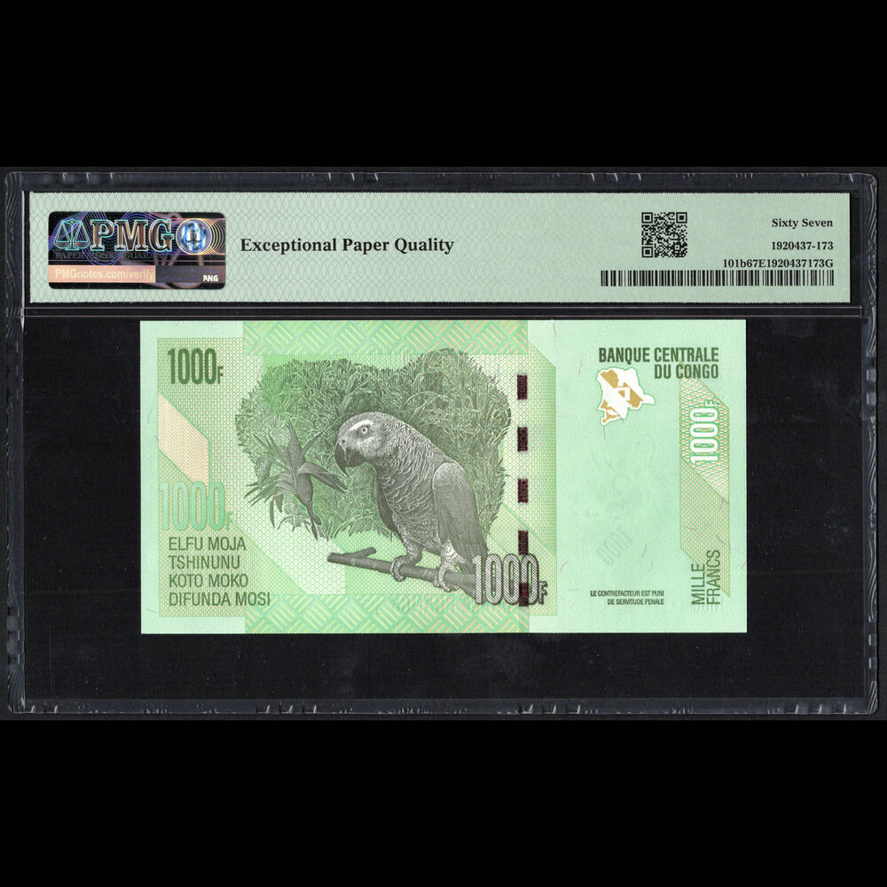 Congo - 1.000 Francs 2013 - Pick # 101b - PMG 67 EPQ
