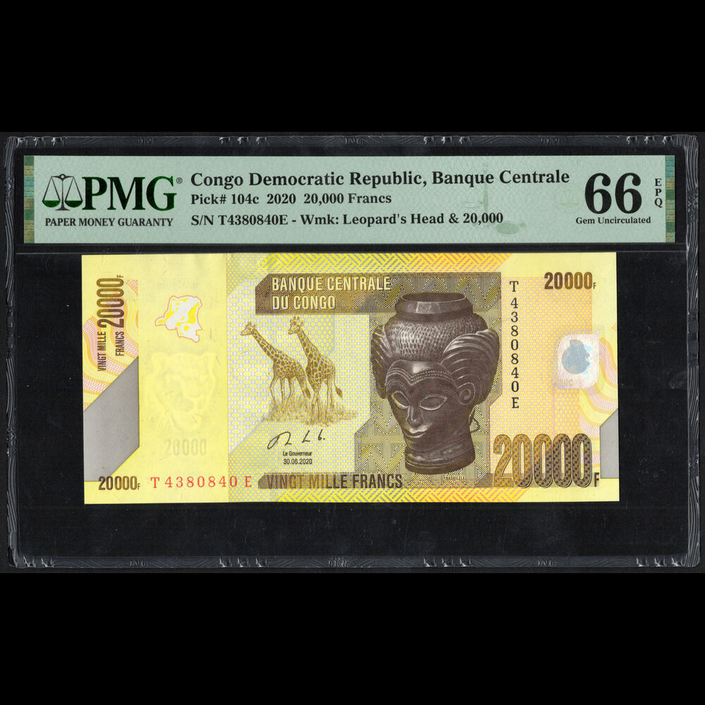 Congo - 20.000 Francs 2020 - Pick # 104c - PMG 66 EPQ