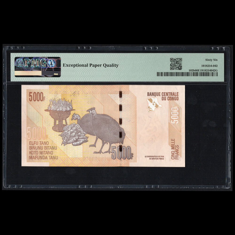 Congo - 5000 Francs 2013 - Pick # 102b - PMG 66 EPQ
