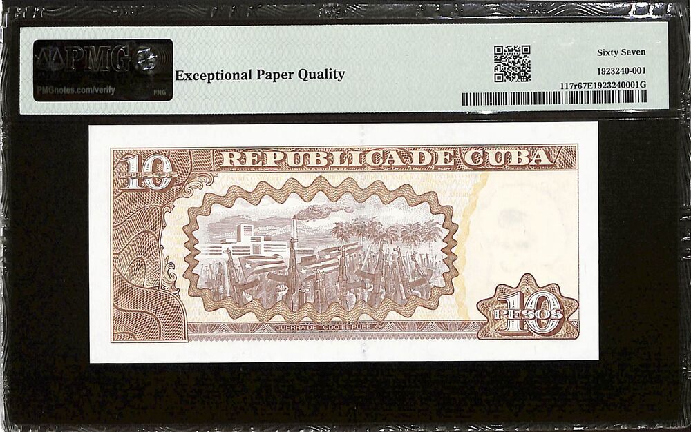 Cuba - 10 Pesos 2016 - Pick # 117r - PMG 67 EPQ
