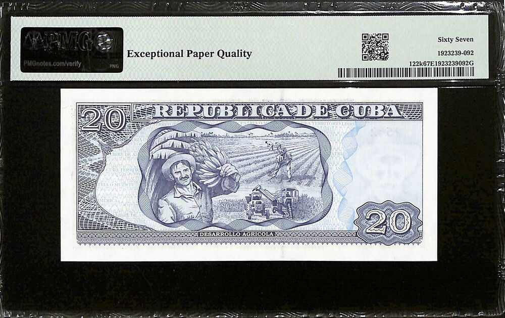 Cuba - 20 Pesos 2016 - Pick # 122k - PMG 67 EPQ