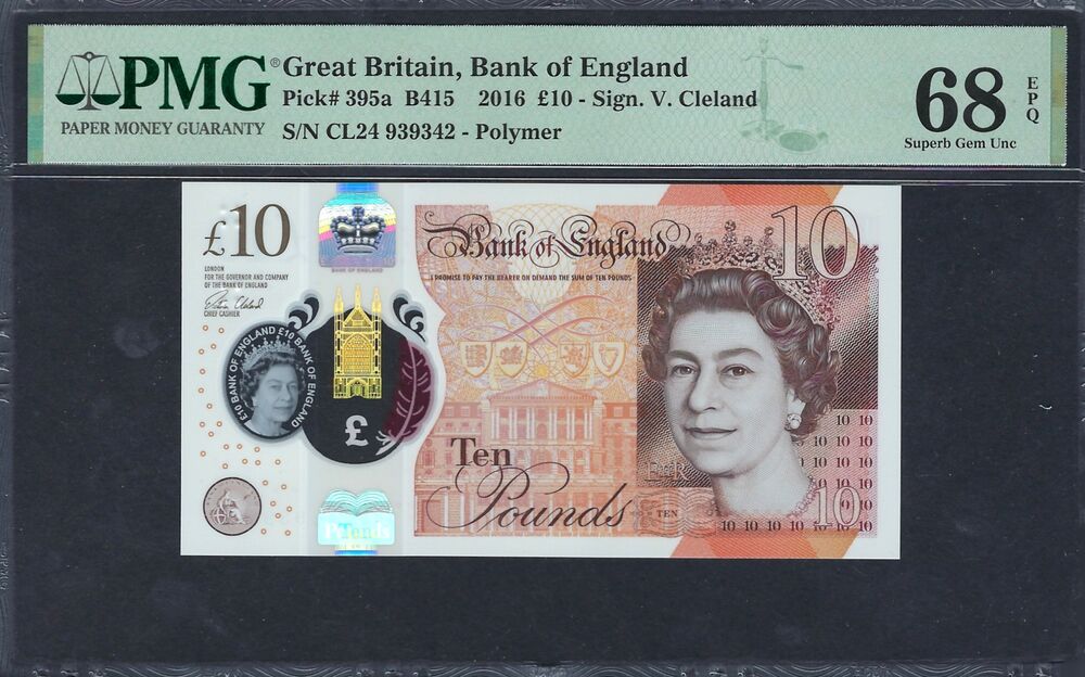 Great Britain - 10 Pounds 2016 - Pick # 395a - PMG 68 EPQ