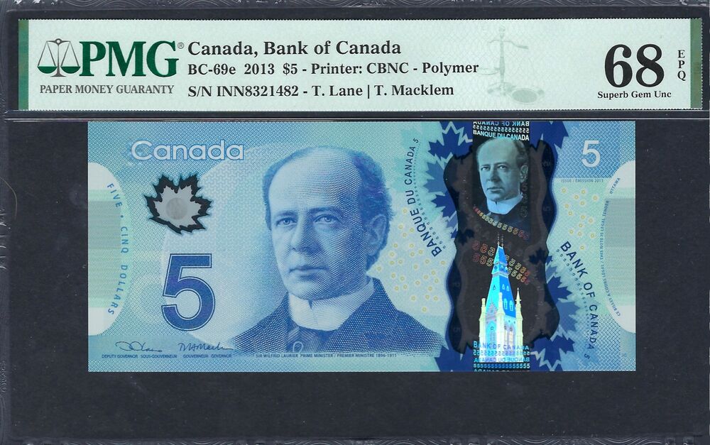 Canada - 5 Dollars 2013 - Pick # 69e - PMG 68 EPQ