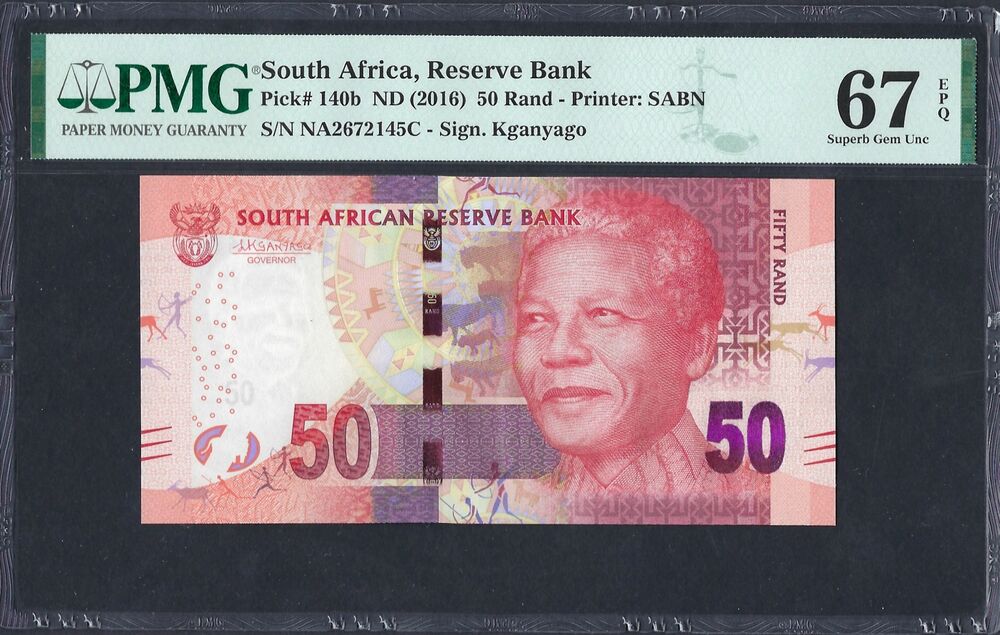 South Africa - 50 Rand ND (2016) - Pick# 140b - PMG 67 EPQ