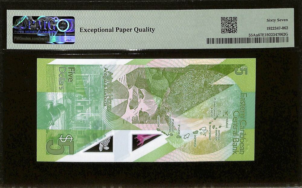 East Caribbean States - 5 Dollars ND (2021) - Pick # 55Aa - PMG 67 EPQ