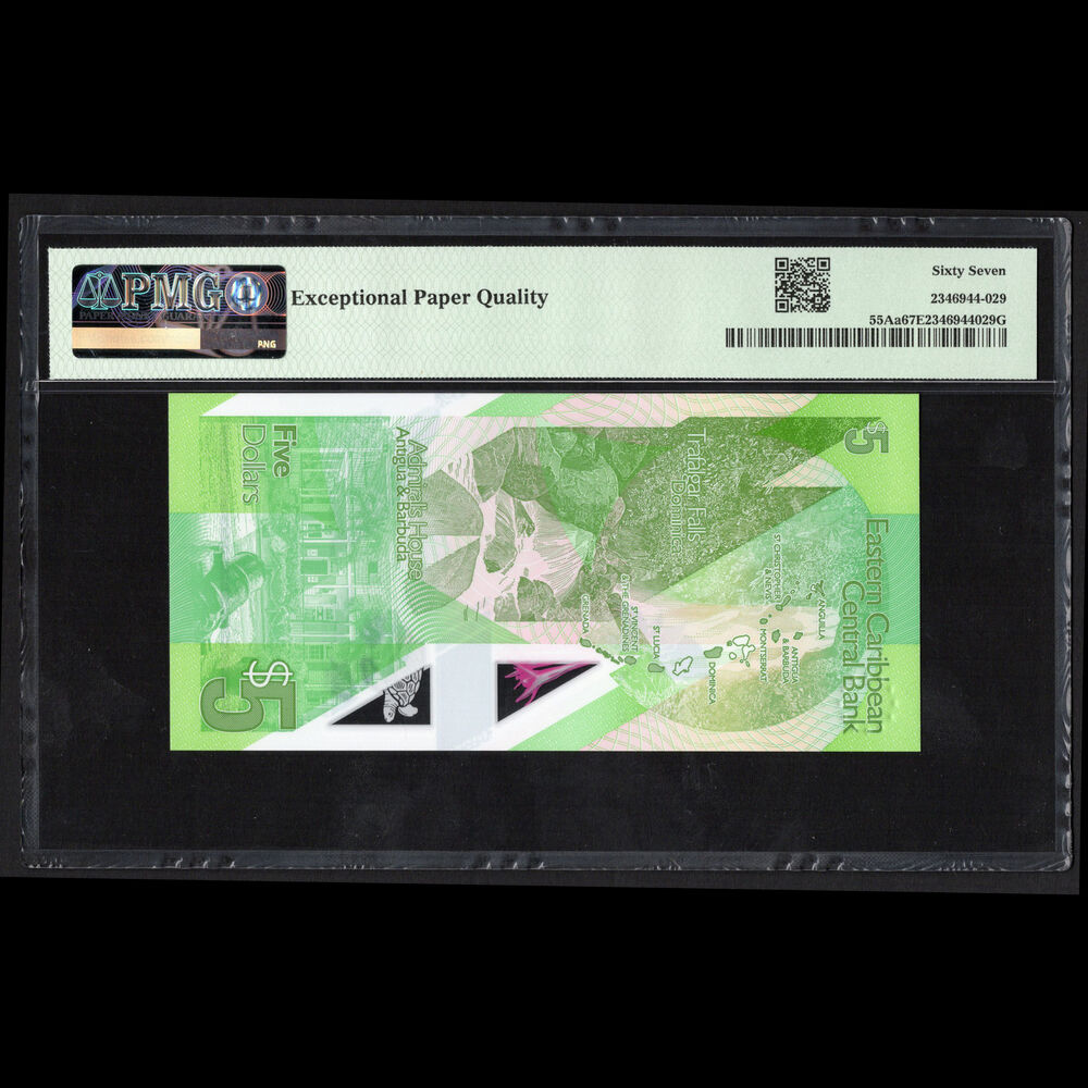East Carribean States - 5 Dollars 2021 - Pick # 55Aa - PMG 67 EPQ