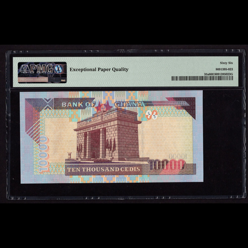 Ghana - 10.000 Cedis 2002 - Pick# 35a - PMG 66 EPQ