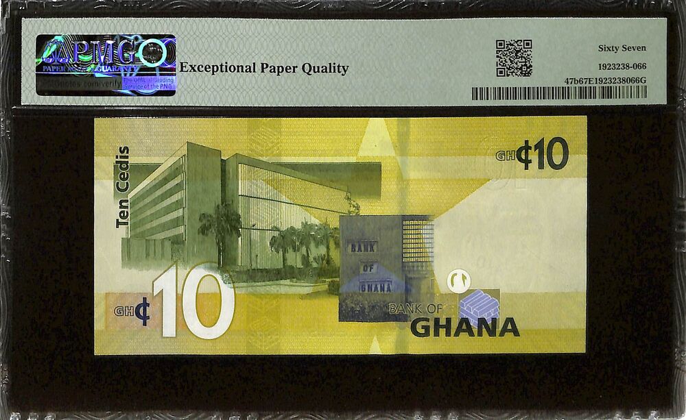 Ghana - 10 Cedis 2022 - Pick # 47b - PMG 67 EPQ